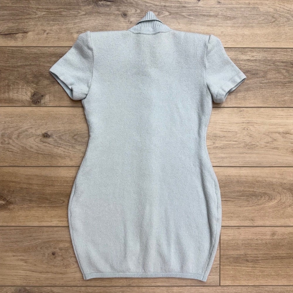 St John Collection‎ Vintage Powder Blue Santana Mini Dress Buttons Twee Luxury 2 - Picture 9 of 16